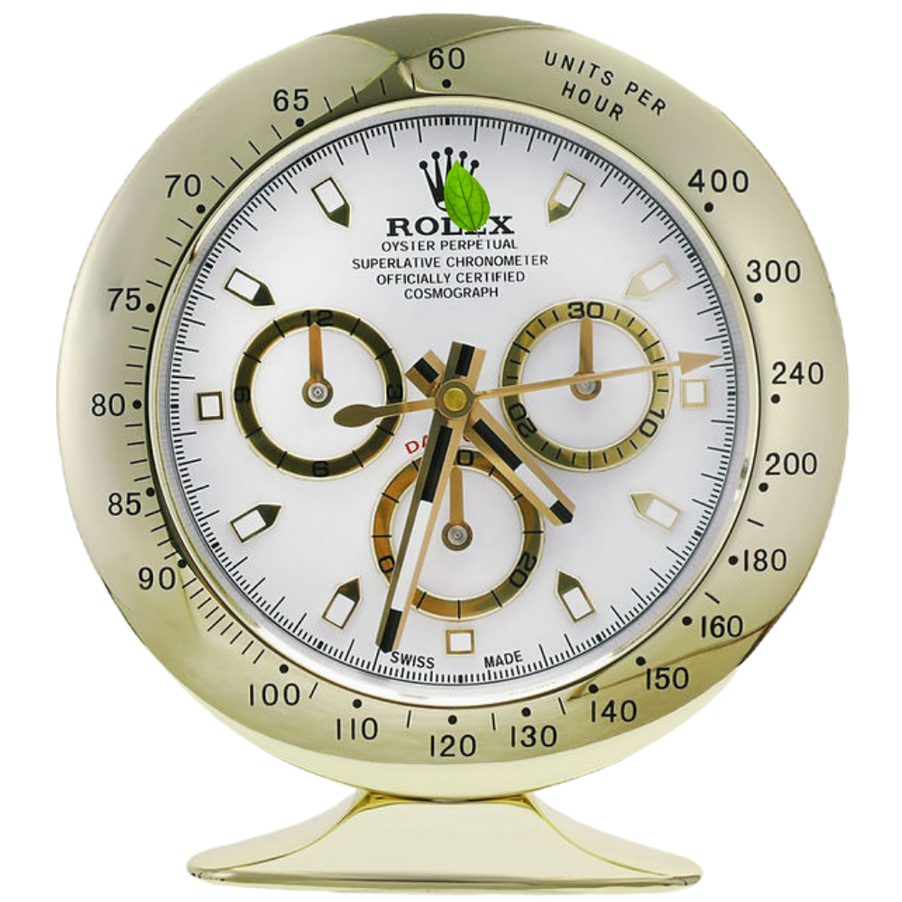 Orologio da tavolo Daytona oro, quadrante bianco