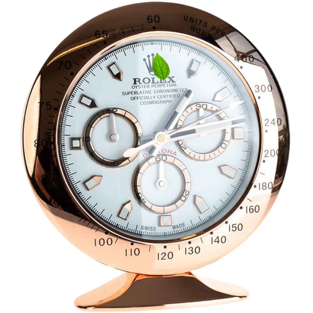 Horloge de bureau Daytona Rose Gold, cadran blanc