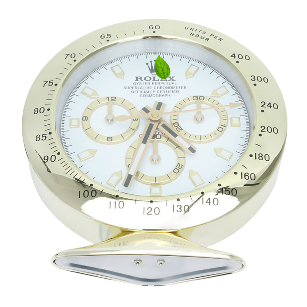 Horloge de bureau Daytona Gold, cadran blanc