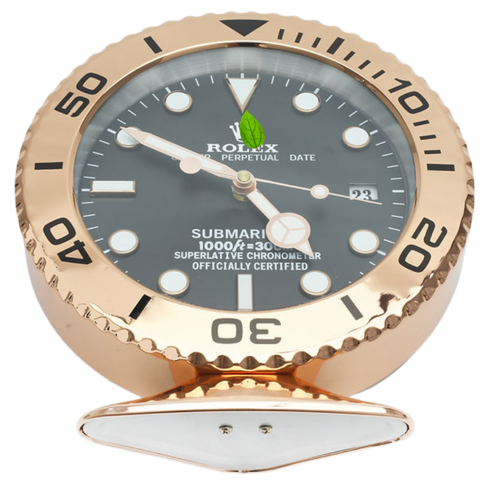 Horloge de bureau Submariner Rose Gold, cadran noir