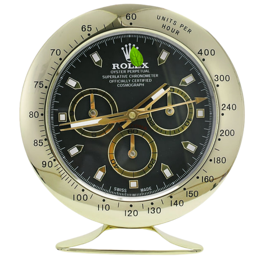 Orologio da tavolo Daytona oro, quadrante nero