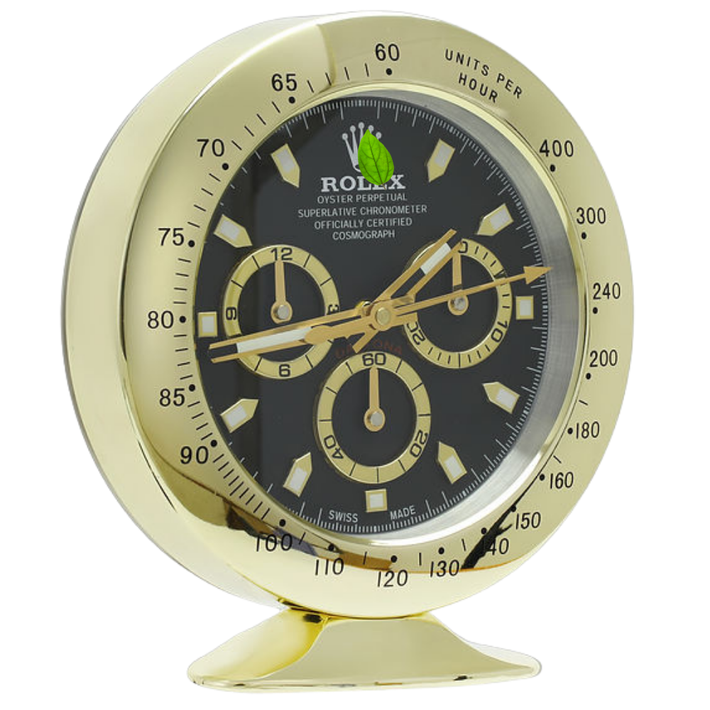 Horloge de bureau Daytona Gold, cadran noir