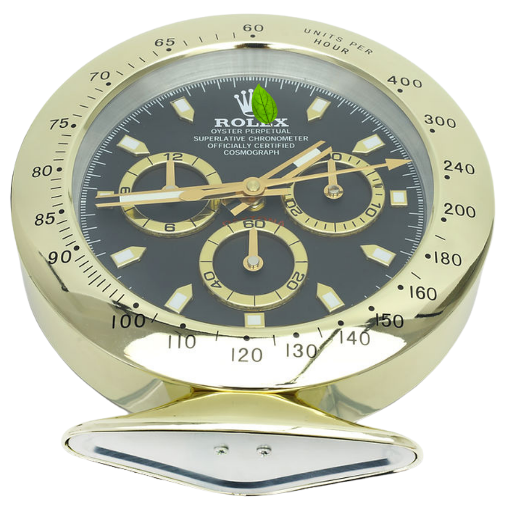 Horloge de bureau Daytona Gold, cadran noir