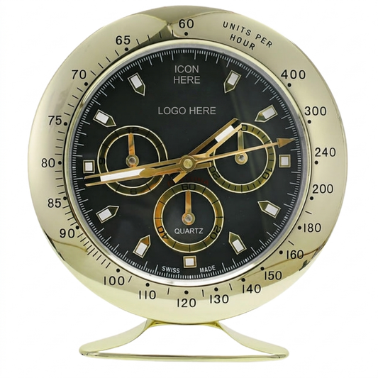DAY-TON Gold, Black Dial | Desk Clock