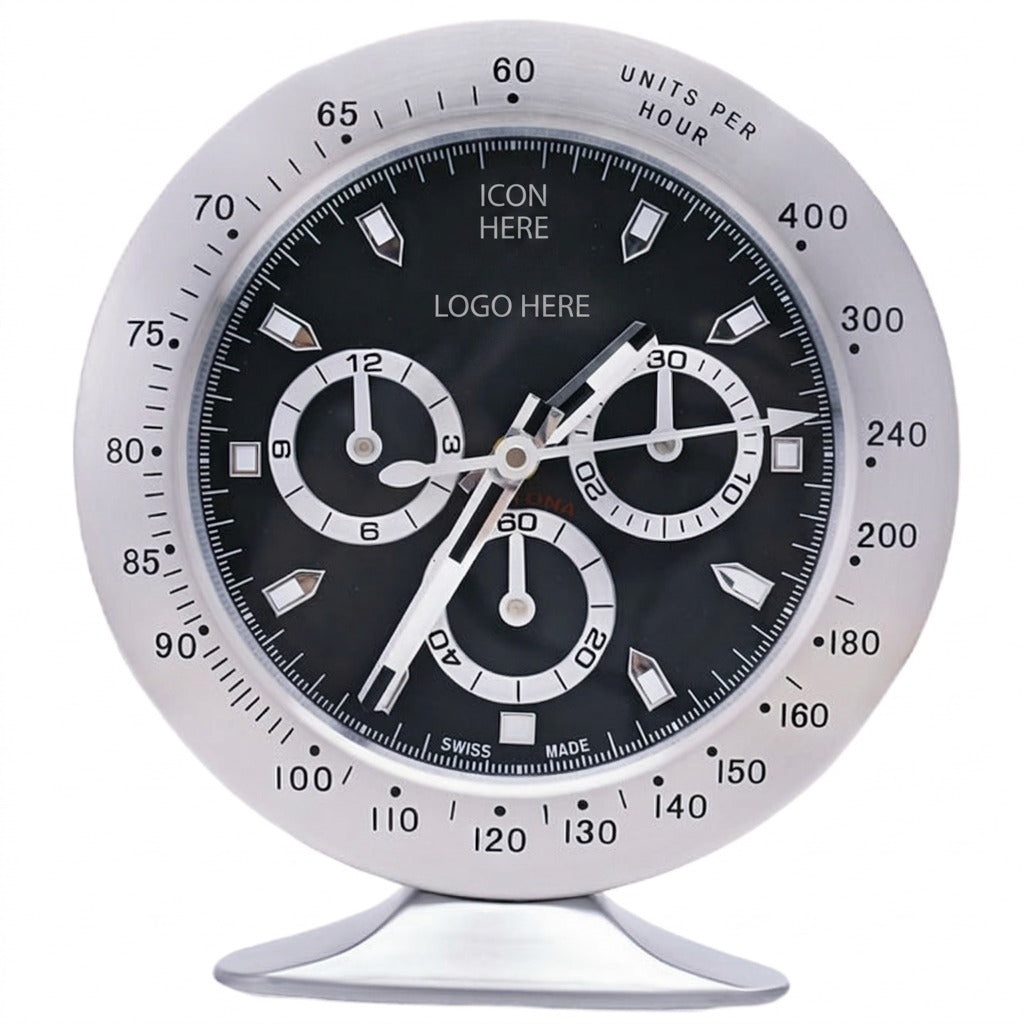 DAY-TON Steel, Black Dial | Desk Clock