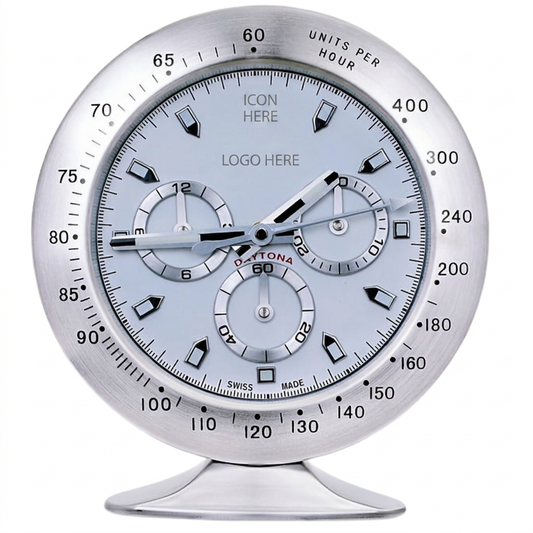 DAY-TON Steel, White Dial | Desk Clock