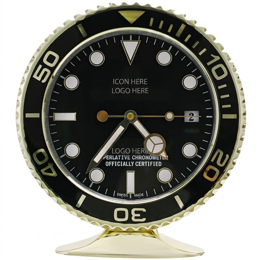 SUB-MAR Gold, Black Dial | Desk Clock