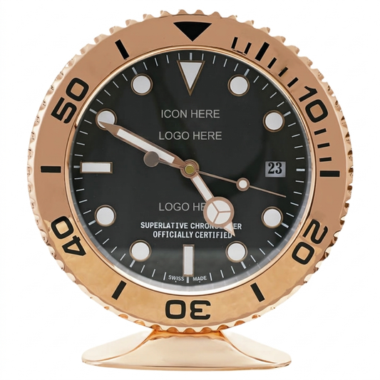 SUB-MAR Rose Gold, Black Dial | Desk Clock