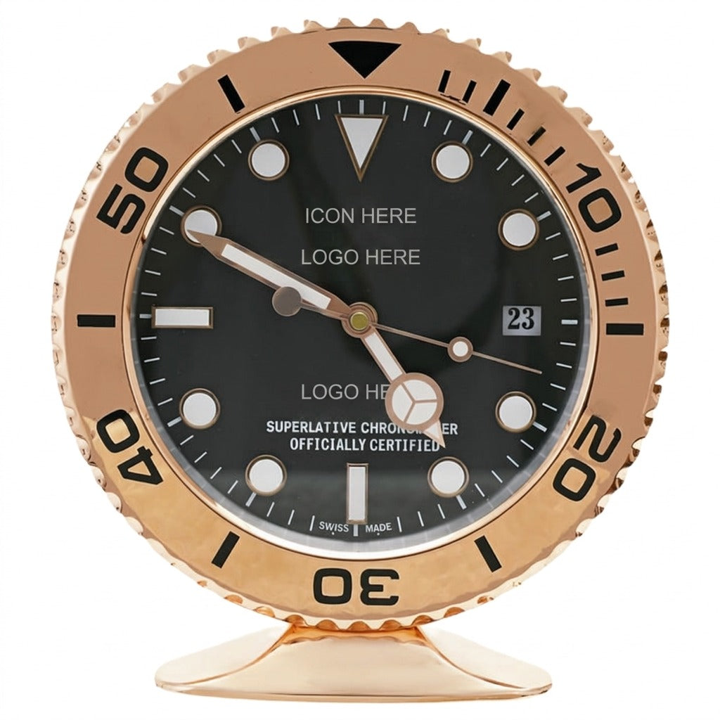 SUB-MAR Rose Gold, Black Dial | Desk Clock